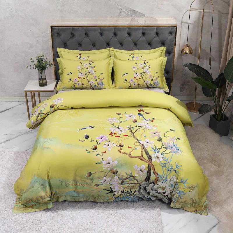 Conjunto Roupas de Cama Luxurier 4 Peças em 100% Algodão Egípcio 600 Fios