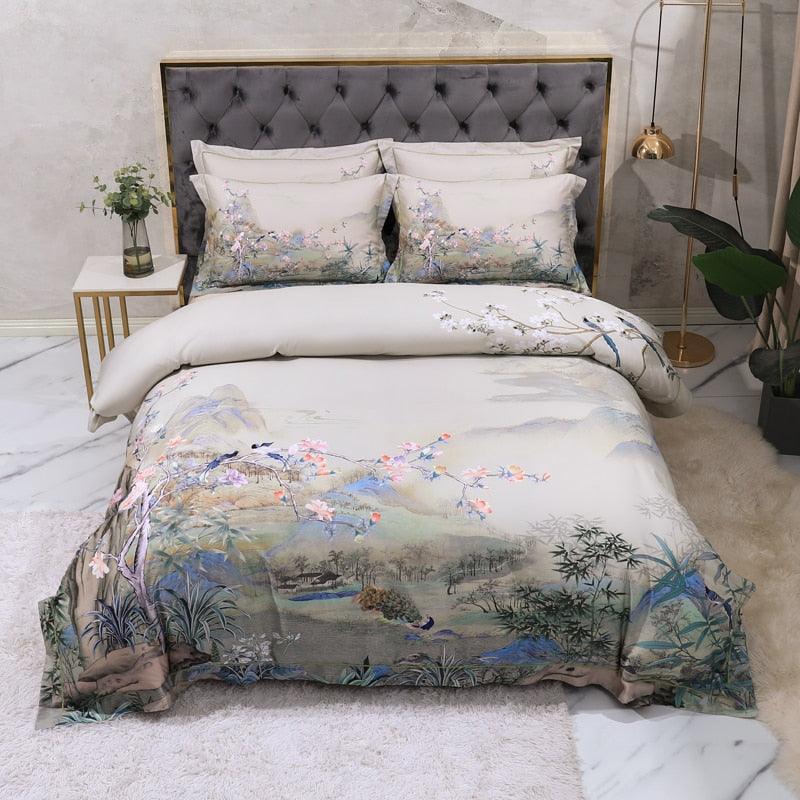 Conjunto Roupas de Cama Luxurier 4 Peças em 100% Algodão Egípcio 600 Fios